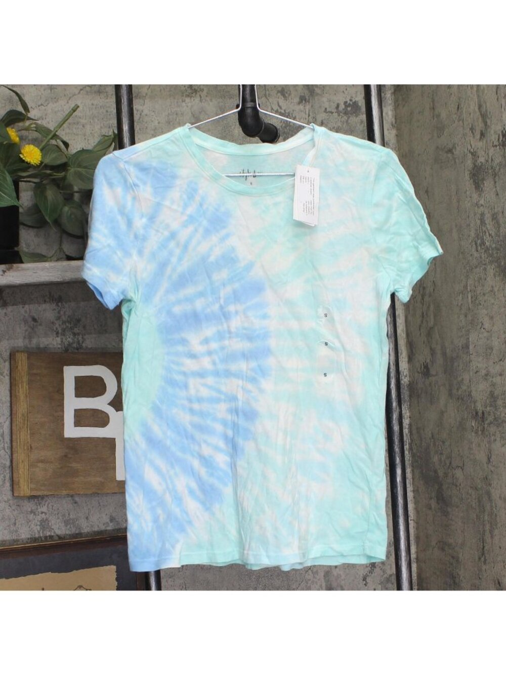 Style & Co. Cotton Tie-Dye Short Sleeve Casual T-Shirt Green Rainforest S